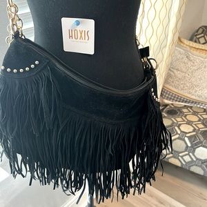 Black fringe purse/bag